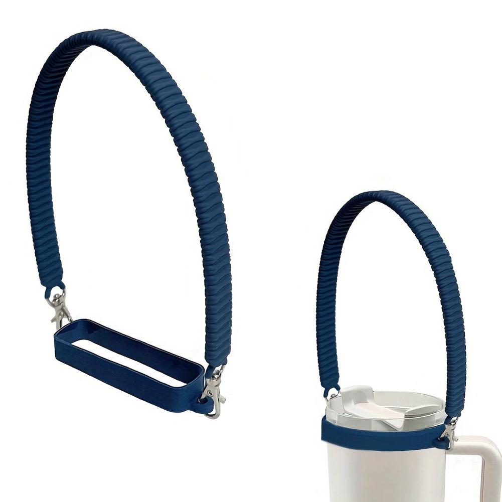 Universal Silicone Water Bottle Handle Strap for Stanley 40oz 30oz Portable Bottle Sling Carrier Holder Durable Cup Accessories