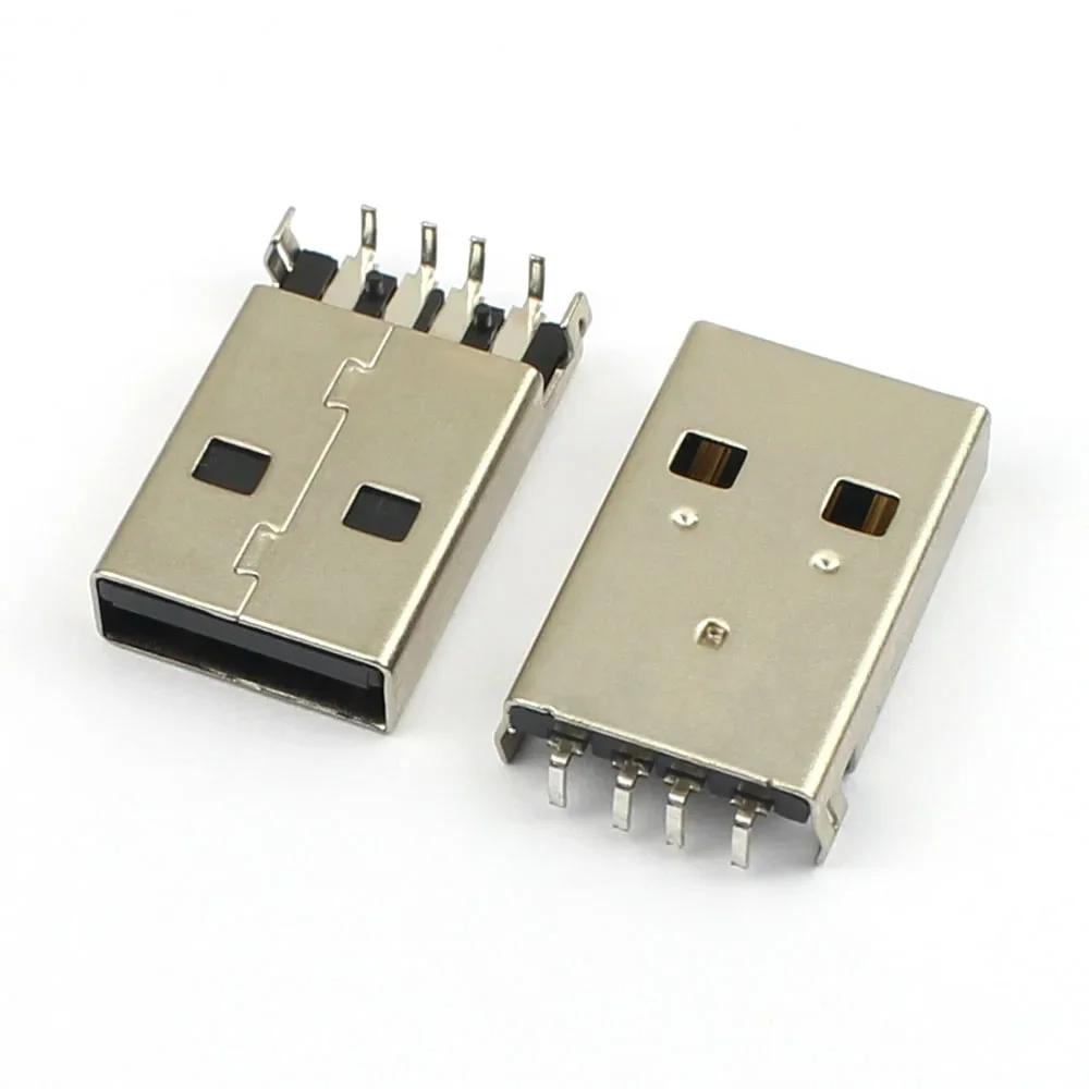50 шт. USB 2.0 AM 4P мужской разъем типа A 4-контактный SMT SMD DIP панельный монтажный штекерный разъем разъем DIY