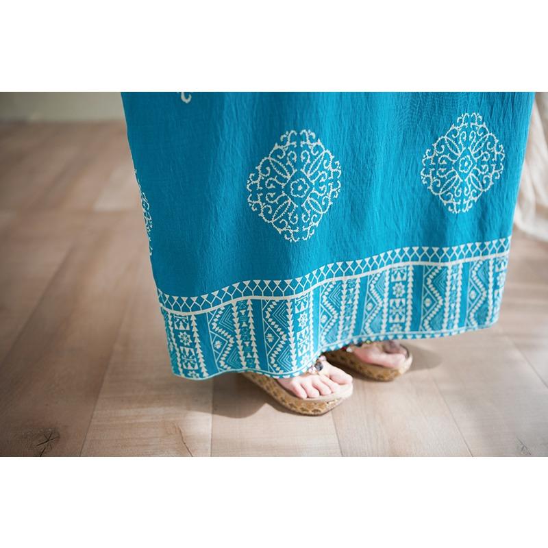 DIMANAF 2025 Летнее платье больших размеров для женщин, повседневное винтажное хлопковое платье с базовым принтом, длинное платье с V-образным вырезом свободного кроя