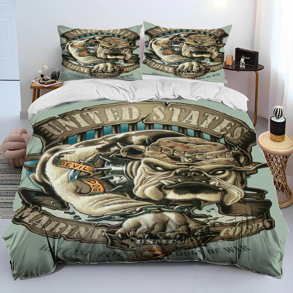 Мультяшный Питбуль Постельный Комплект Одеяло Пододеяльник Наволочка,Комплект Постельного Белья Кинг Квин Размер для Взрослого Ребенка
