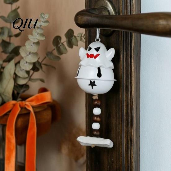 Halloween Hanging Decorations Ghost Bell Decor, Cute Resin Door Ornament with Star Base, Decor for Home Spooky Festive Hanger Party, Trick or