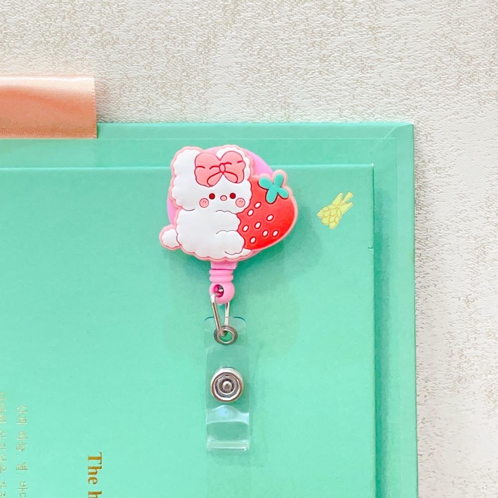 Bear Rabbit Retractable Badge Holder Cartoon Animals Easy Pull Buckle Doctor Students
