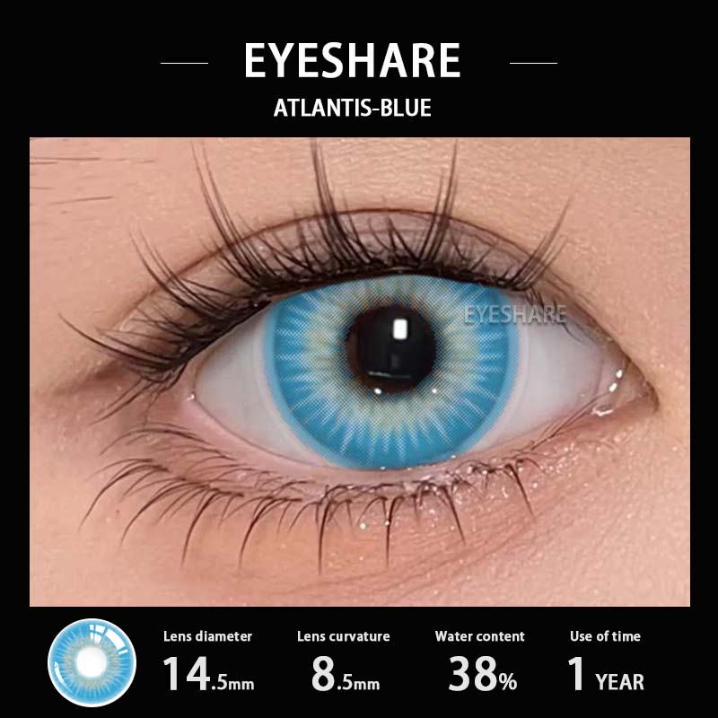 Цветные контактные линзы EYESHAER, светло-голубые линзы для очков, темно-коричневые линзы естественного цвета, ярко-голубые модные линзы, 1 пара