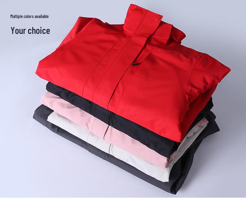 Мужская и женская отстегивающаяся флисовая ветровка три в одном: Ветрозащитная, Водонепроницаемая, Теплая куртка для пеших прогулок для пар.