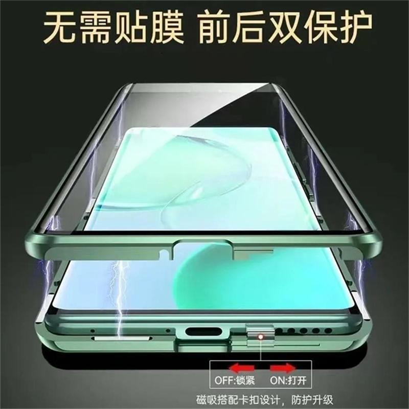 Чехол для Huawei Nova 15 Max 360 Полный Чехол Двустороннее Магнитное Притяжение Металлическая Крышка Закаленное Стекло Защитная Обложка