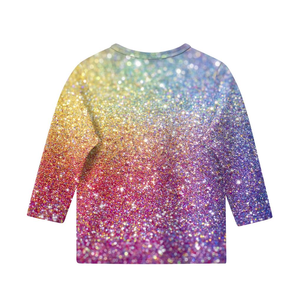 Топы с принтом для девочек 5-16 лет с круглым вырезом и рукавами 3/4 Футболки Модные топы Наряды Футболки