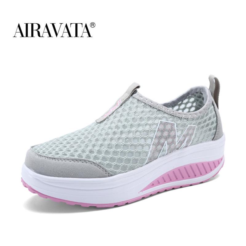 Женские летние легкие дышащие мягкие нескользящие кроссовки для ходьбы на открытом воздухе без шнуровки