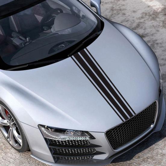 D-1040 стильная наклейка на крышку двигателя автомобиля декор в полоску эмблема повязка авто наклейка