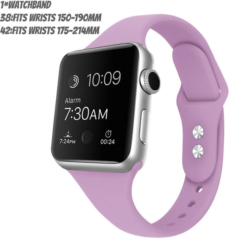 Ремешок для Apple Watch с тонкой талией, силиконовый ремешок, двойная пряжка, легкий, для фитнеса