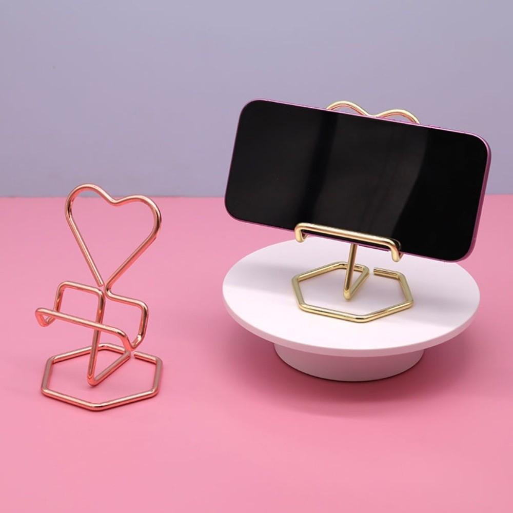 Heart-Shaped Phone Stand Metal Business Card Stand Phone Accessories Phone Holder Watching Video
