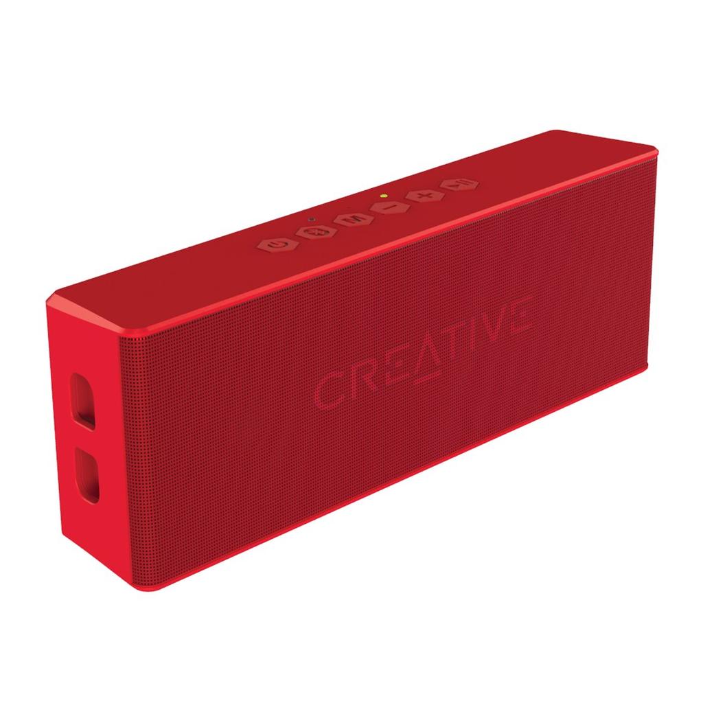 CREATIVE MEDIA Creative MUVO 2 Bluetooth Portable with Bass Speaker, Waterproof/Dustproof, Radiator, Stereo, Red, SP-MV2-RD