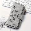 Women's Long Wallet with Butterfly Pattern 1 Piece Multi-functional Wallet Portable Snap Button Coin Purse Perfect for Cat Lovers Birthday Gift Daily