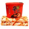 Adorable Cartoon Instant Noodle Bucket Blanket And Pillow Plush Toy Combo