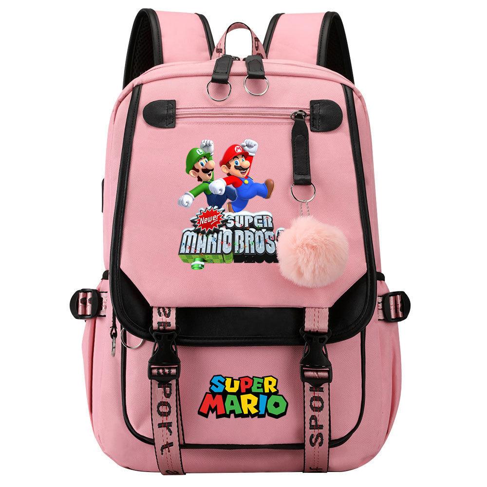 Super Printed Usb Teen Student School Bag Men'S And Women'S Casual Webbing Flip Backpack