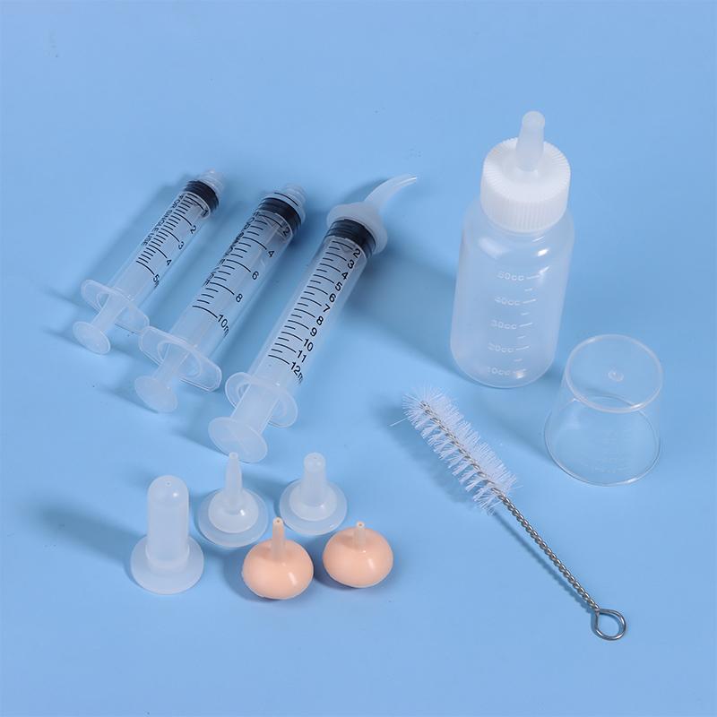 Newborn Pet Feeding Bottle Kit For Dog Cats Hamster Feeding Pacifier For Medicine Feeding With Silicone Nipple Pet Baby Supplies