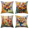 Mountain Wildflowers Pattern Home Decor Pillowcase Bedroom Living Room Sofa Decoration Polyester Cushion Cover With Zipper