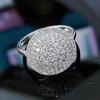 Huitan Sparkling CZ Women Rings Round Shaped Fashion Versatile Lady's Jewelry Full Bling Iced Out Wedding Engagement Accessories