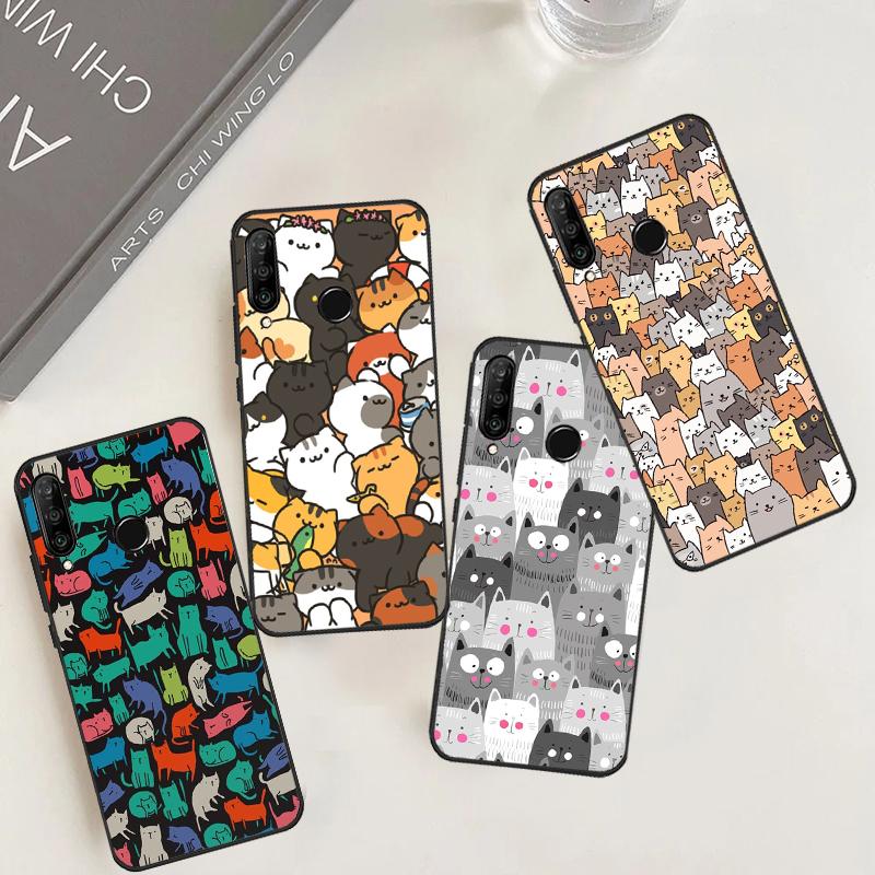 Милый Мультяшный Кот Для Huawei Nova Y70 Y60 Y90 Y61 Y91 Nova 9 10 SE 11 Pro 5T 11i 8i 3i P20 P30 P40 Lite Чехол