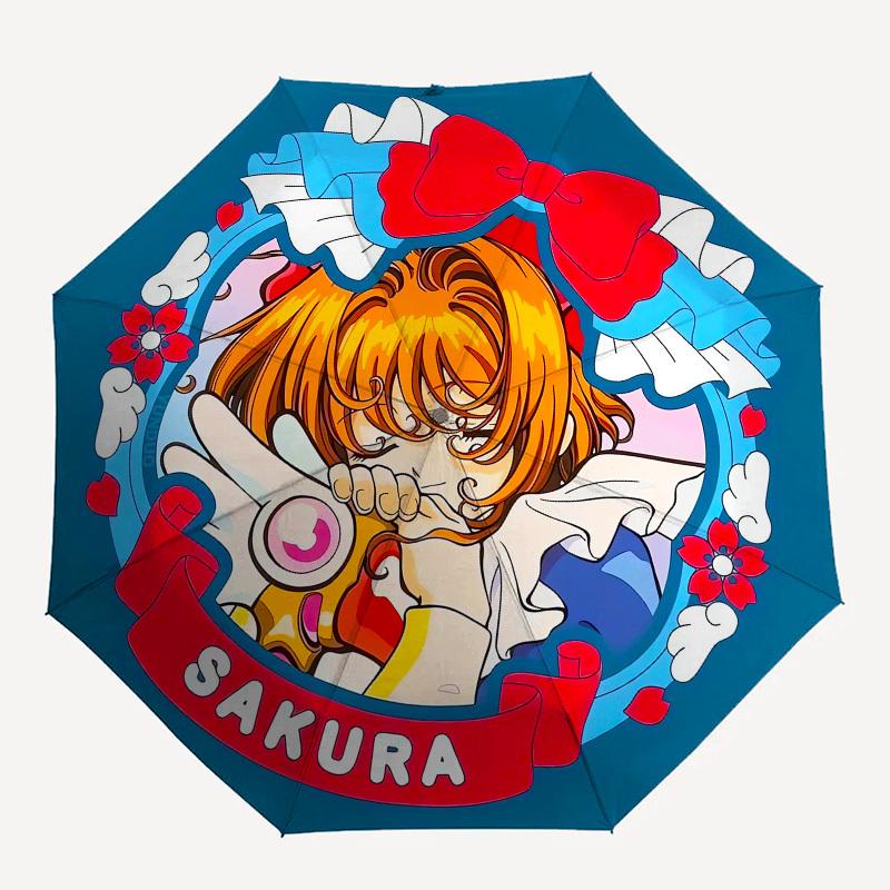 1pc Sakura's Sweet Charm Umbrella with Plastic Handle,Suitable for All Seasons Home Travel Outdoor UmbrellaM1081