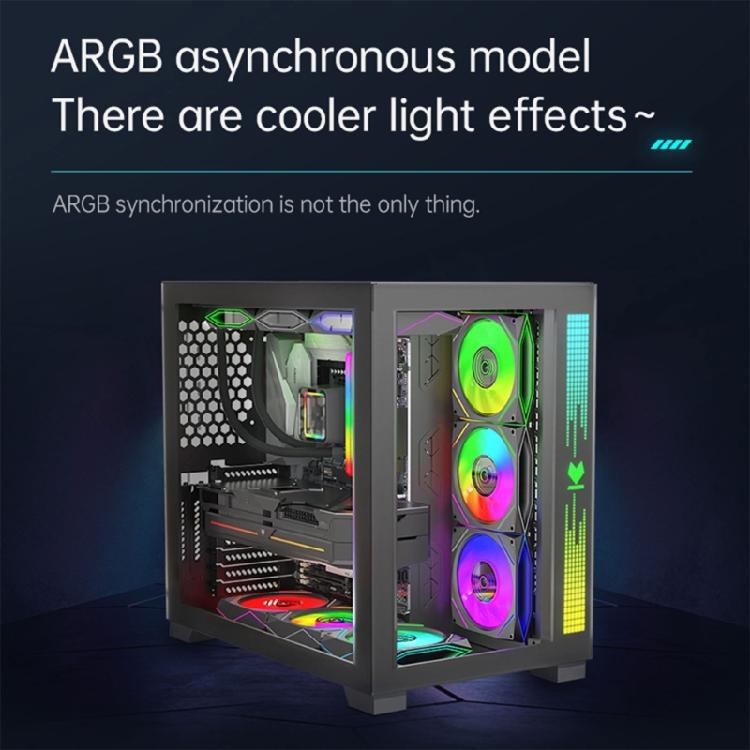 12x12 см Универсальный компьютерный вентилятор Адресный ARGB Асинхронная подсветка Поддержка Тихая PWM Технология Зеркальная отделка