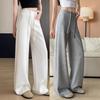 Women's Summer 2025 High-Waisted Gray Joggers - Thin, Loose, Ice Silk, Narrow-Leg Pants