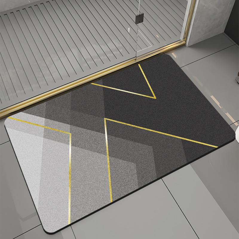Bathroom Mats Front Door Mats Kitchen Mats Diatomite Mud Non-Slip Shower Rugs Quick Dry Machine Washable