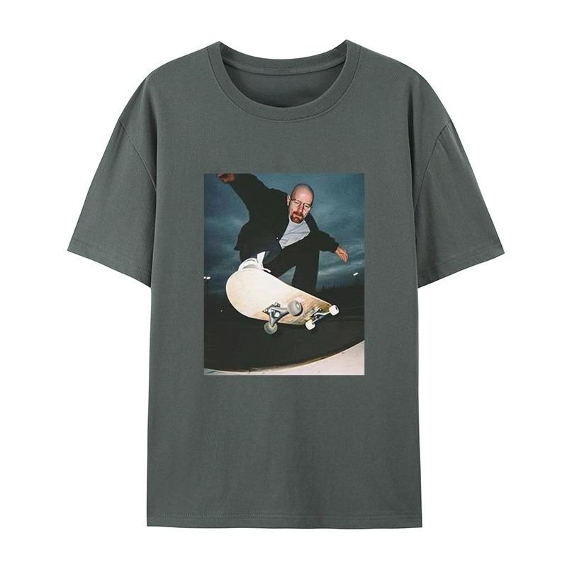 Classic Film and Television Character Skateboarding Casual Tshirt Mens and Womens Luxury Brand Top