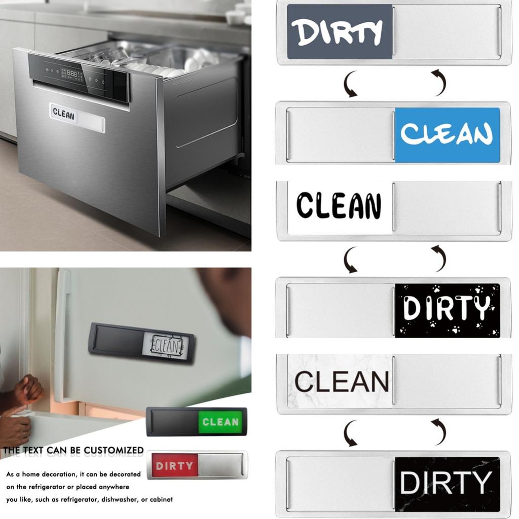 Magnetic Indicator Sign Clean Dirty Magnet Dishwasher Refrigerator Acrylic Sign for Hotel Room Door Decoration Kitchen Supplies