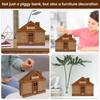 Wooden House Quality Counter Money Storage Jar, Wooden Handicrafts