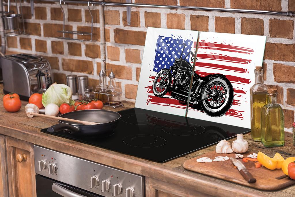 SZKLANA PŁYTA OCHRONNA NA KUCHENKĘ 90x52 MOTOCYKL
