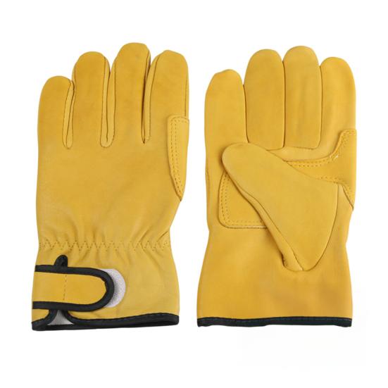 1 Pair Welding Protective Gloves Hand Protection Fake Sheepskin Work Gloves Anti-Slip Adjustable Wrist Opening Safety Gloves