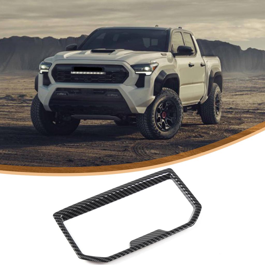 ABS Carbon Fiber Rear Water Cup Holder Cover Trim For Toyota Tacoma 2024+