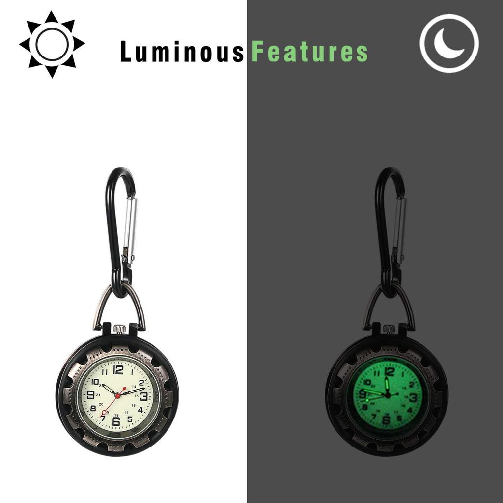 Lancardo Nurse Watch Pocket Watch Analog Luminous Carabiner Silver 1 Men's Women's