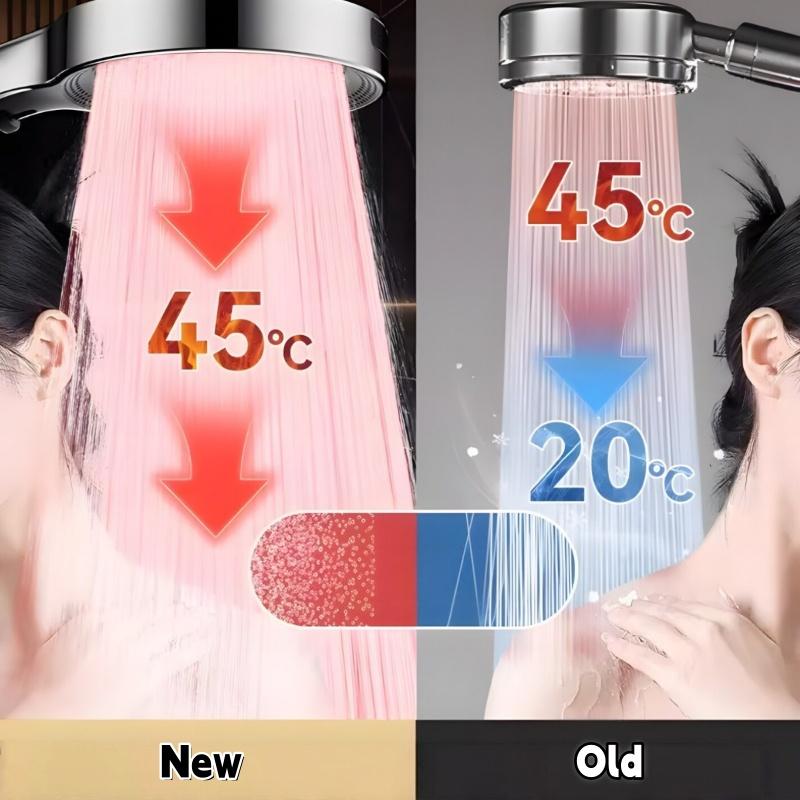 New Handheld Boost Shower Head 1 Modes Extra-Large Panel with Spray Gun Mode High-Flow Water Outlet Sprayer Rainfall Shower