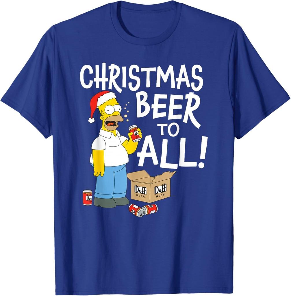 The Simpsons Christmas Homer Simpson Beer to All! T-Shirt