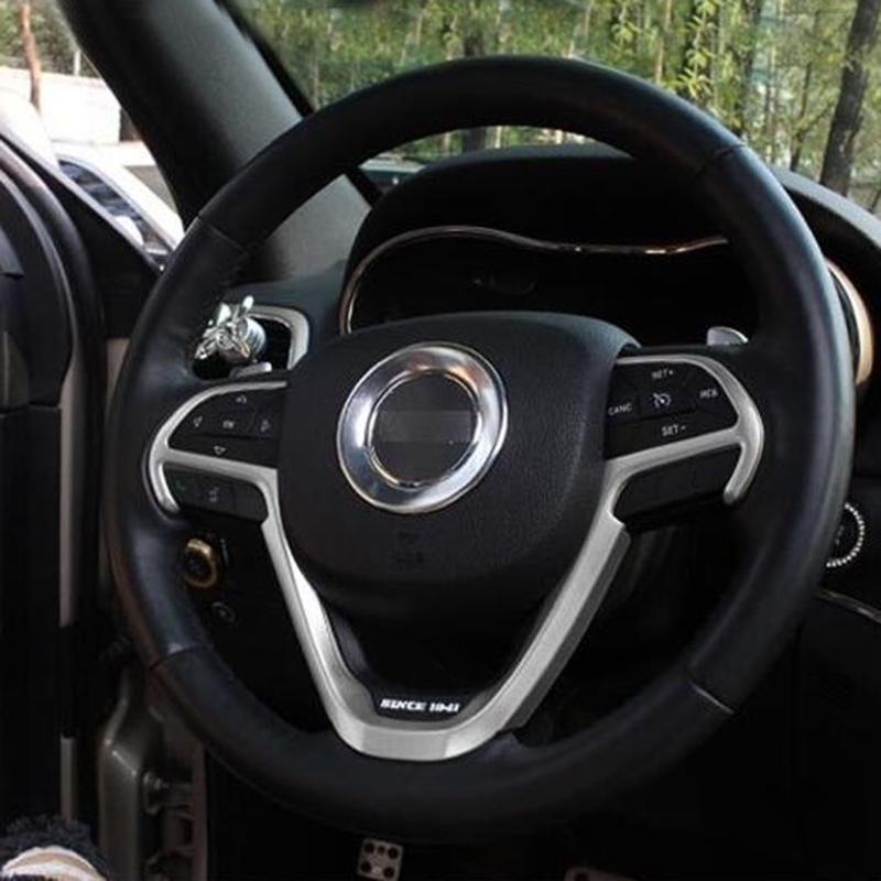 Car Steering Wheel Button Frame Cover Trims Car Styling Accessories For Jeep Grand Cherokee 2014-2018 Mouldings