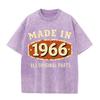2026 Made In 1966 All Original Parts Print Unisex T Shirt Vintage Washed Short Sleeve Crew Neck Casual Streetwear Tee