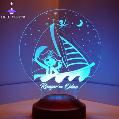 3D Настраиваемые / Пиратские Тематические Ночные Лампы Детский Декор Стола Прикроватные Лампы Классные Светильники Для Спальни Классные Штуки