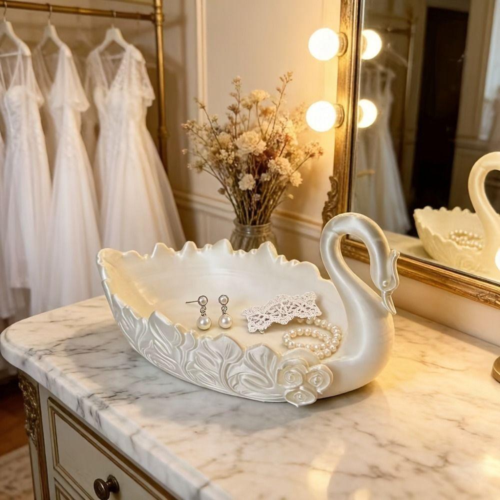 Nordic Style Swan Trinket Holder 3D Printed Key Ring Holder Sundries Storage Tray Entryway