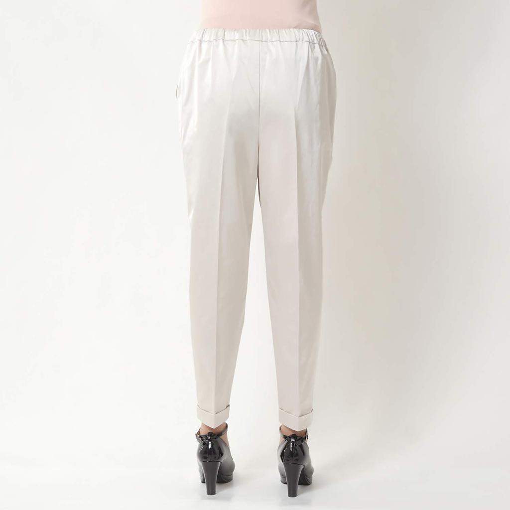 Повседневные Тусклые Атласные Нарядные Шампанское Бежевый SM [Женщины Плюс] Брюки, Рубашки-Брюки, Женские,