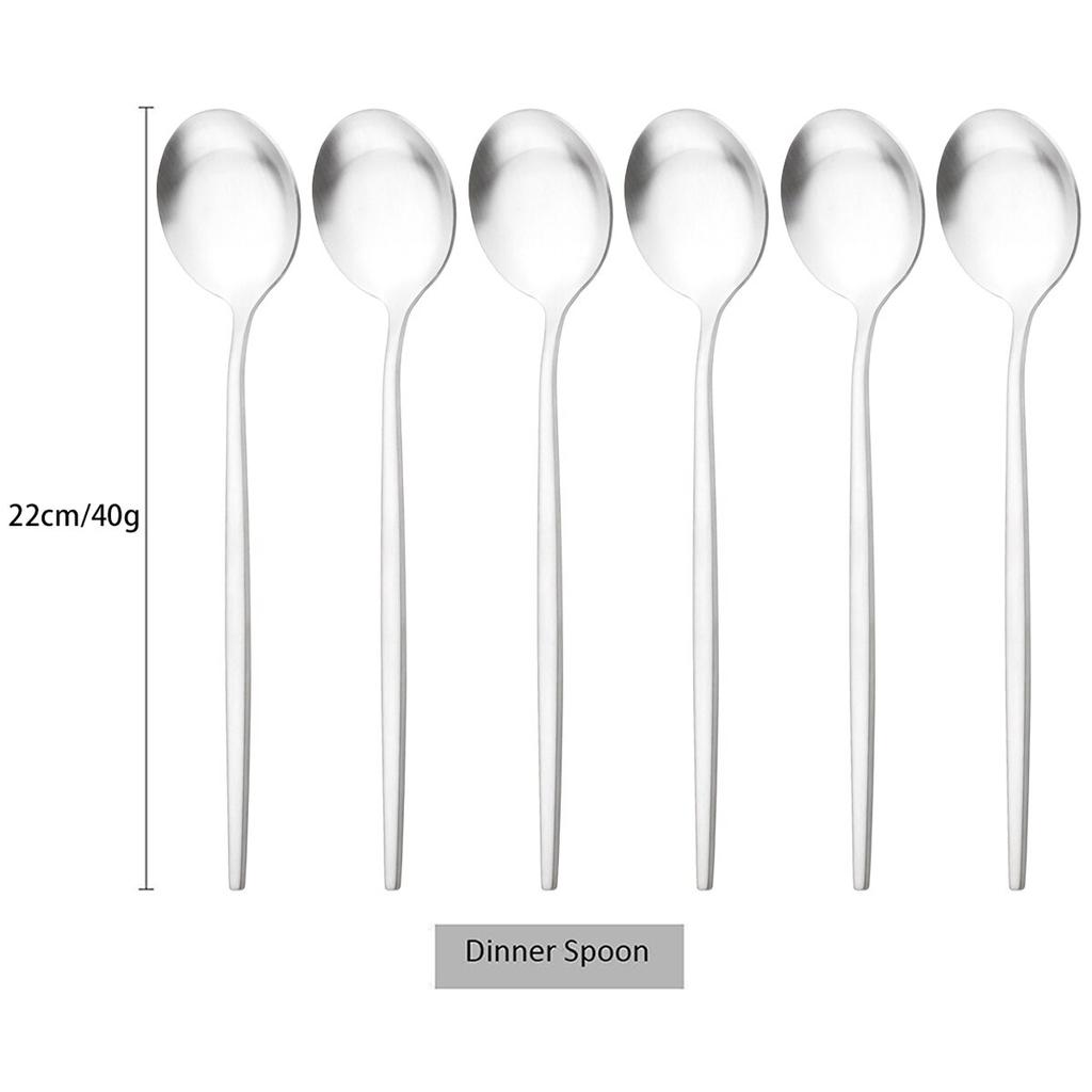6 шт./компл., набор столовых ложек из черного золота, матовая западная нержавеющая сталь, столовые приборы, столовые приборы, десертная ложка, посуда, набор кухонных столовых приборов для вечеринок