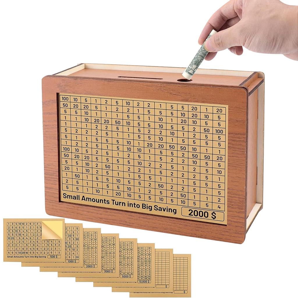 Light Brown Wooden Money Box, Children's Gift Wooden Handicraft