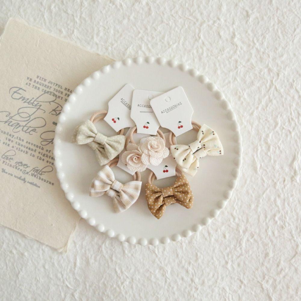 10Pcs Kids Girls Hair Ties Bowknot Sweet Bows Flower Headdress Fashion Hair Rope