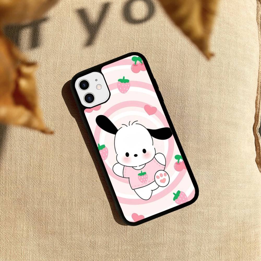 Милый чехол для телефона P-Pochacco для iPhone 17 Pro 16 Plus 16 Pro Max 15 14 13 12 11 Задняя крышка из ПК+ТПУ