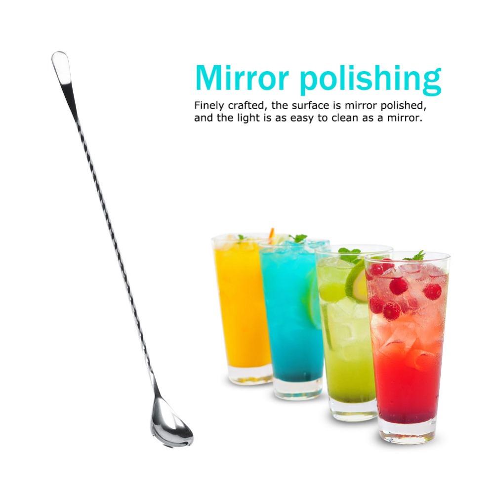 Stainless Steel Cocktail Stirring Spoon Teardrop Shape Drink Mixer Bar Spoon  Bartending