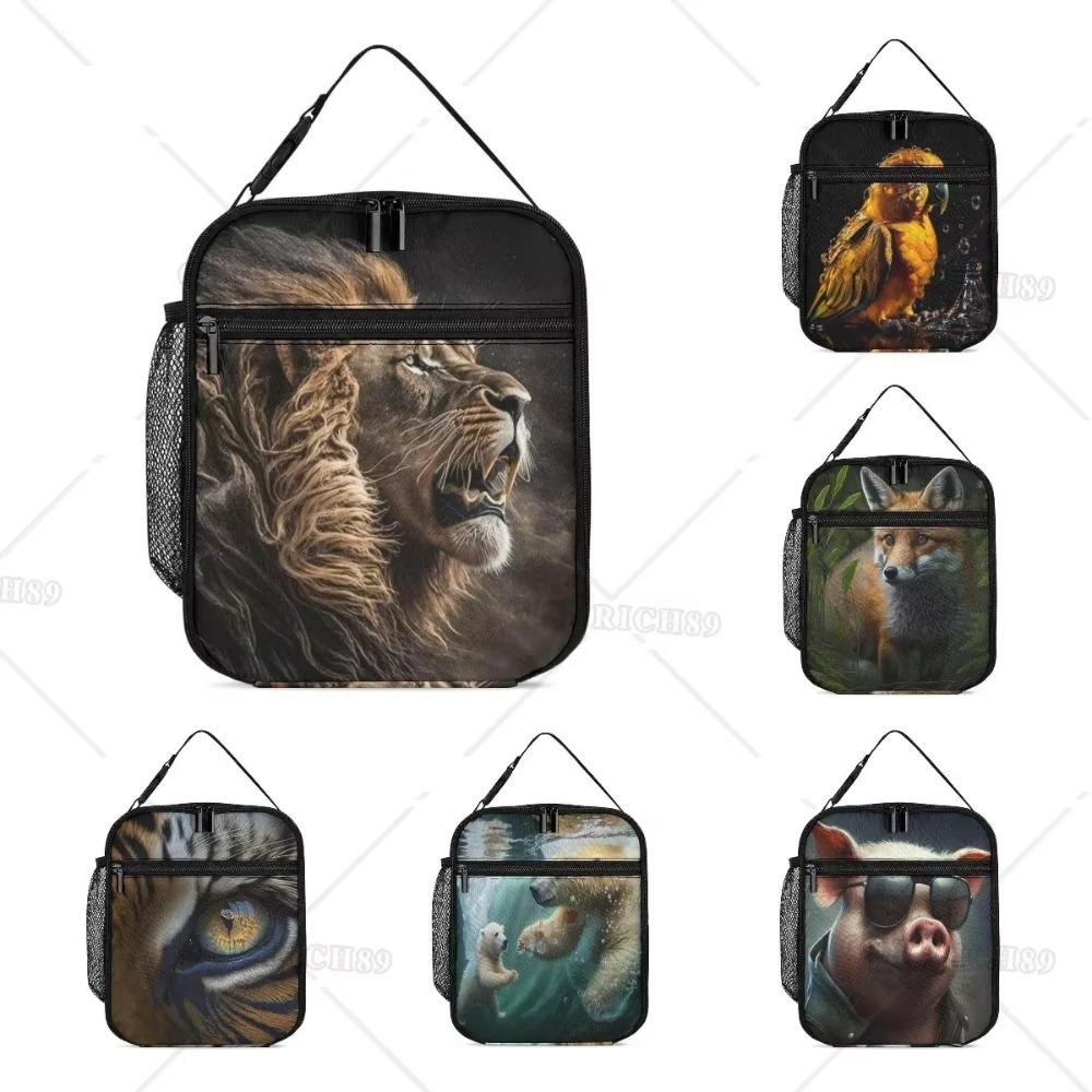 Сумка-холодильник Animal Lion для обеда, переносная, многоразовая, большая емкость, ланч-бокс для работы