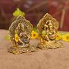 Laxmi Ganesh Set Idol Showpiece Metal Gold Plated Lakshmi Ganesha Idols for Diwali Gifts Puja (Set 5)