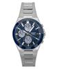 Edifice Analog Chronograph Stainless Steel Blue Dial Solar EFS-S650D-2A 100M Men's Watch