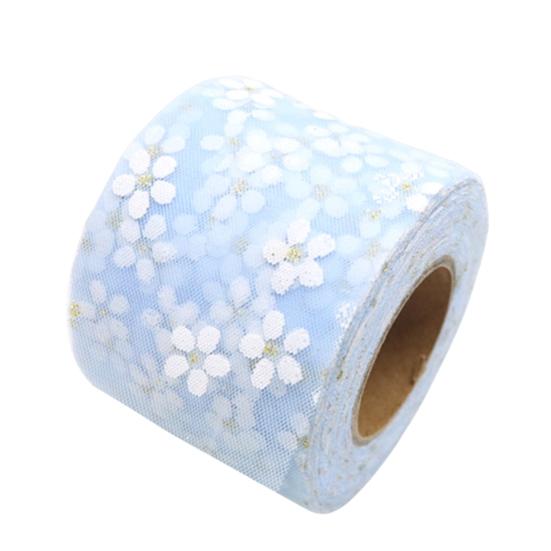 1 Roll 25Yards Webbing Ribbon Soft-touching Durable Decorative Compact Lace Floret Tulle Ribbon Clothing Accessories for Home
