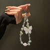 Luxury Laser Crystal Diamonds Butterfly Pendant Strap For iPhone Bag Key Accessories Girl Phone Chain Keyring Bracelet Hanging